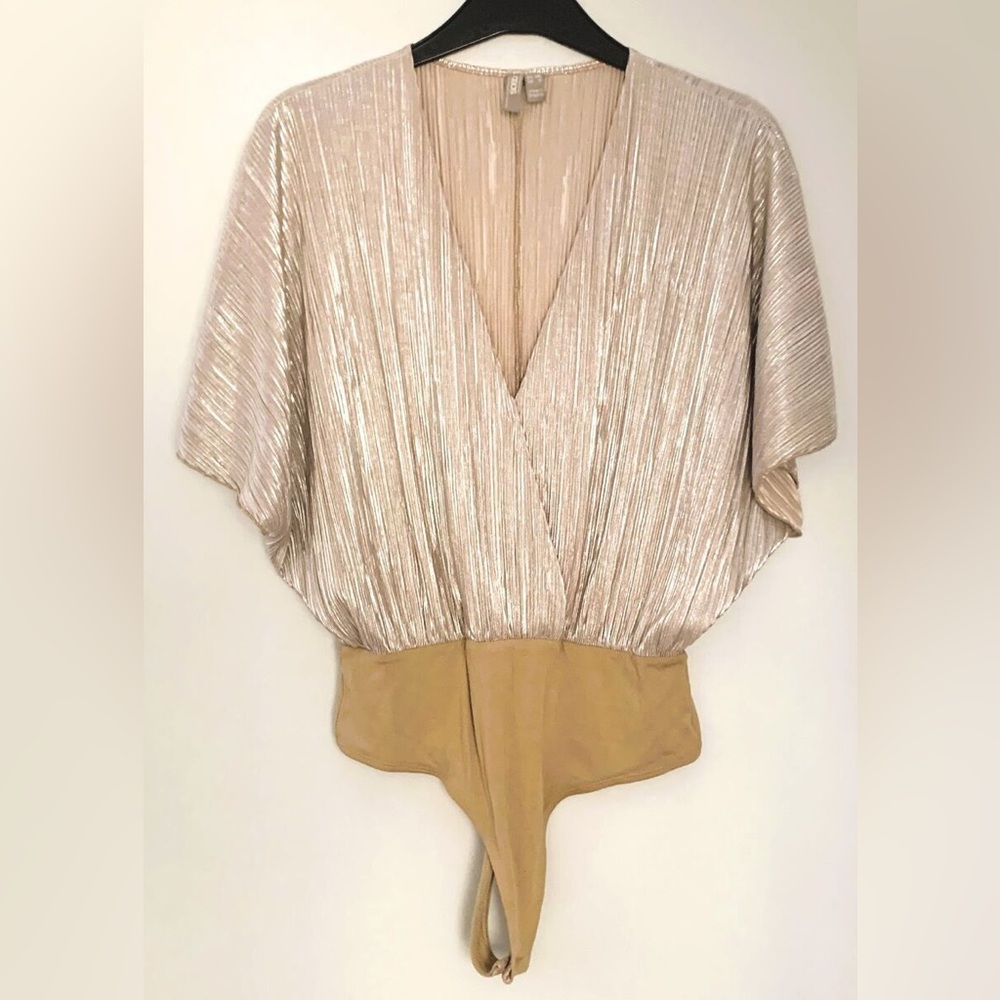 Gold Metallic Top Bodysuit